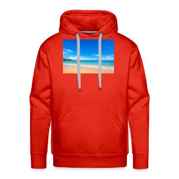 Azure Coastline Beach Dream - Men's Premium Hoodie - red - Front - Liam (192cm)