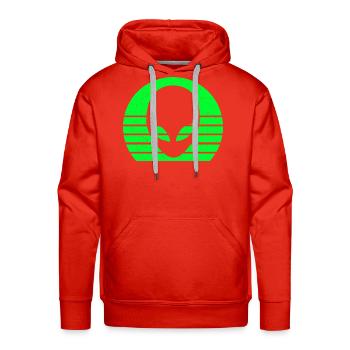 Alien Head Face Extraterrestrial Retro Vintage - Men's Premium Hoodie - red - Front - Liam (192cm)