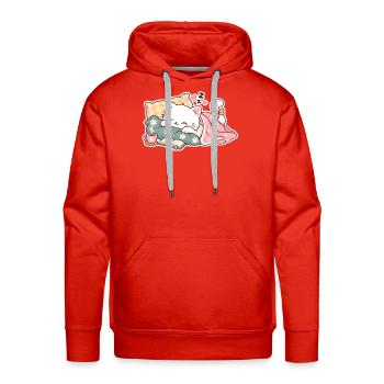 Cozy Cat Nap Snuggle - Men's Premium Hoodie - red - Front - Liam (192cm)