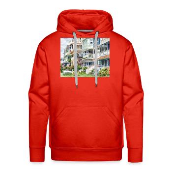 Ocean Grove NJ – Bicycles and Yellow Bench - Men's Premium Hoodie - red - Front - Liam (192cm)