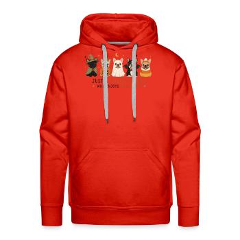 French Bulldog Halloween Crew - Men's Premium Hoodie - red - Front - Liam (192cm)