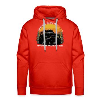 GO_WHERE_THERE_IS NO ROAD - Men's Premium Hoodie - red - Front - Liam (192cm)