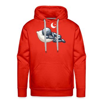 Nightly Sleepy Bot on Moon Pillow - Men's Premium Hoodie - red - Front - Liam (192cm)
