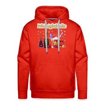 Mid Night Holic – Aesthetic Nocturnal Vibes Print - Men's Premium Hoodie - red - Front - Liam (192cm)