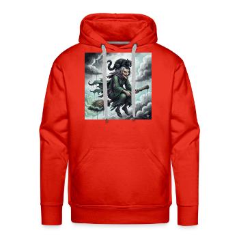 The Witch and the Black Cat - Men's Premium Hoodie - red - Front - Liam (192cm)