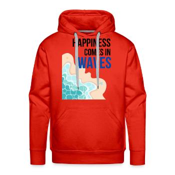 HAPPINESS - Men's Premium Hoodie - red - Front - Liam (192cm)