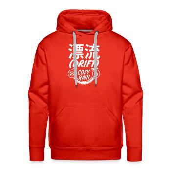 T-shirt Drift Cozy Rain Logo Chinois - Molleton à capuche Premium pour homme - rouge - Devant - Liam (192cm)
