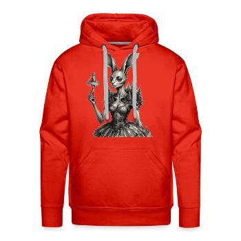 Gothic Rabbit Forest Witch – Dark Surreal Ballet  - Men's Premium Hoodie - red - Front - Liam (192cm)
