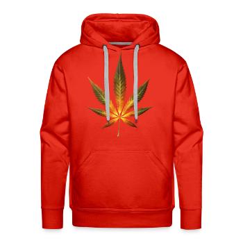 Very cool cannabis design - beautiful hemp design - Men's Premium Hoodie - red - Front - Liam (192cm)