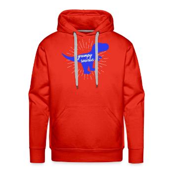 Grumpysaurus Funny Blue T-Rex Dinosaur - Men's Premium Hoodie - red - Front - Liam (192cm)