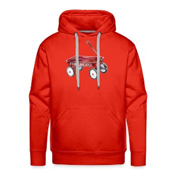 Fire Island Red Wagon Watercolor Beach Vacation  - Men's Premium Hoodie - red - Front - Liam (192cm)