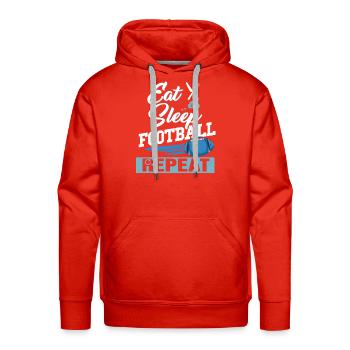 Mangez Sommeil Football Répétez Footballeur Touché - Molleton à capuche Premium pour homme - rouge - Devant - Liam (192cm)