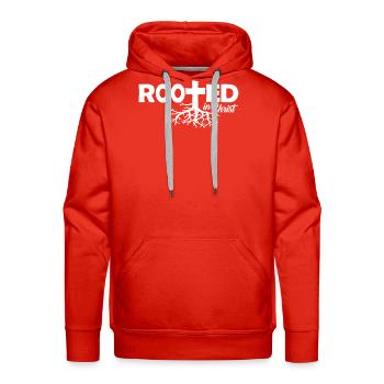 Rooted in Christ Religious Gift - Men's Premium Hoodie - red - Front - Liam (192cm)