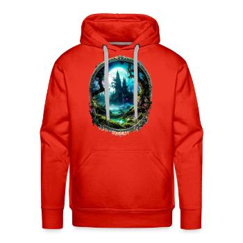 Magical Forest and Castle - Fantasy Art Design - Men's Premium Hoodie - red - Front - Liam (192cm)