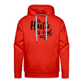 This hustle is real - Men's Premium Hoodie - red - Front - Liam (192cm)