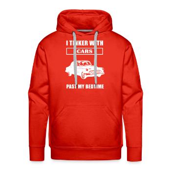 Funny Car Lover Auto Mechanic - I Tinker With Cars - Men's Premium Hoodie - red - Front - Liam (192cm)