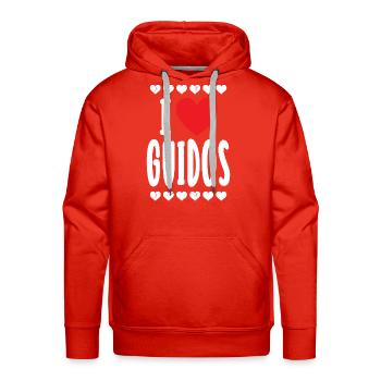 I Love Guidos Italian Urban Macho Party - Men's Premium Hoodie - red - Front - Liam (192cm)