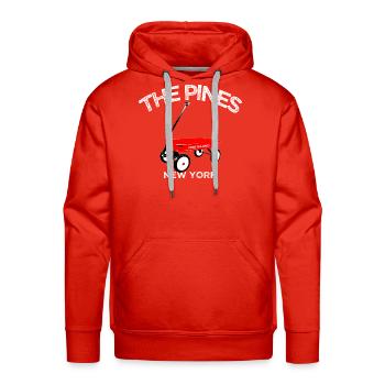 THE PINES Fire Island red wagon summer LI NY  - Men's Premium Hoodie - red - Front - Liam (192cm)