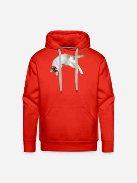 Sleeping Calico Cat - Men's Premium Hoodie - red