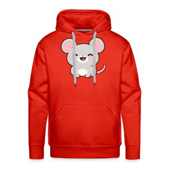 Cute kawaii mouse - Men's Premium Hoodie - red - Front - Liam (192cm)