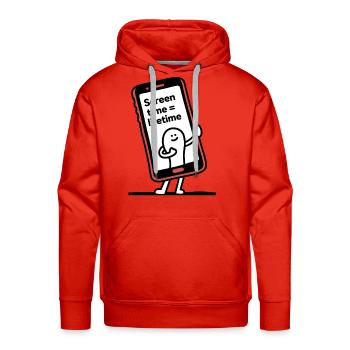 Screen Time Equals Lifetime - Men's Premium Hoodie - red - Front - Liam (192cm)