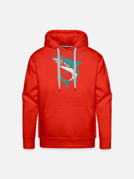 Polygon Shark - Men's Premium Hoodie - red