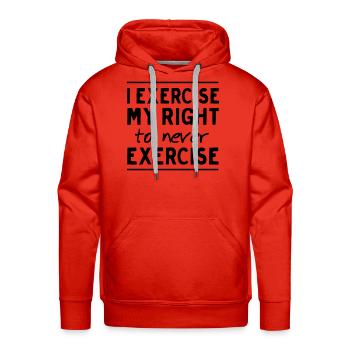 I Exercise My Right To Never Exercise - Men's Premium Hoodie - red - Front - Liam (192cm)