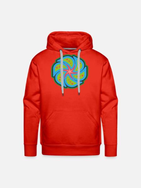 Tropical Swirl Bloom - Men's Premium Hoodie - red