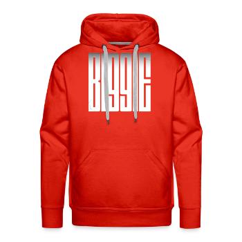 Monolithic Mono Glyphs - Men's Premium Hoodie - red - Front - Liam (192cm)