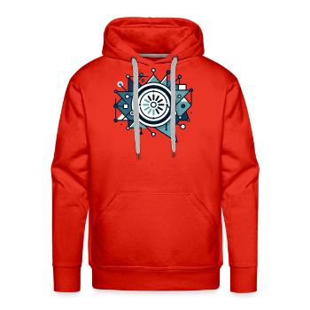 Circuit Starburst Emblem - Men's Premium Hoodie - red - Front - Liam (192cm)