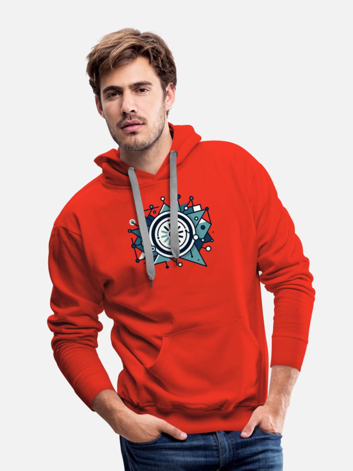 Circuit Starburst Emblem - Men's Premium Hoodie - red - Front - Liam (192cm)