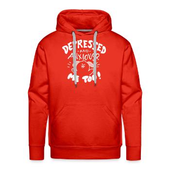 Depressed Anxious Doggo 2 - Men's Premium Hoodie - red - Front - Liam (192cm)