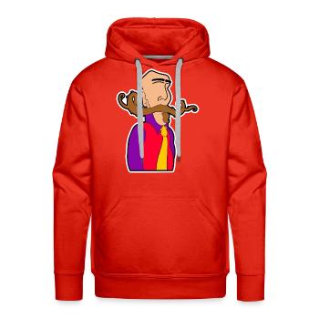 The Mustache - Men's Premium Hoodie - red - Front - Liam (192cm)