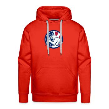 Zeus With Thunderbolt USA Flag Icon - Men's Premium Hoodie - red - Front - Liam (192cm)