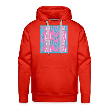 Conception de motifs d’abstraction vibrants - Molleton à capuche Premium pour homme - rouge - Devant - Liam (192cm)