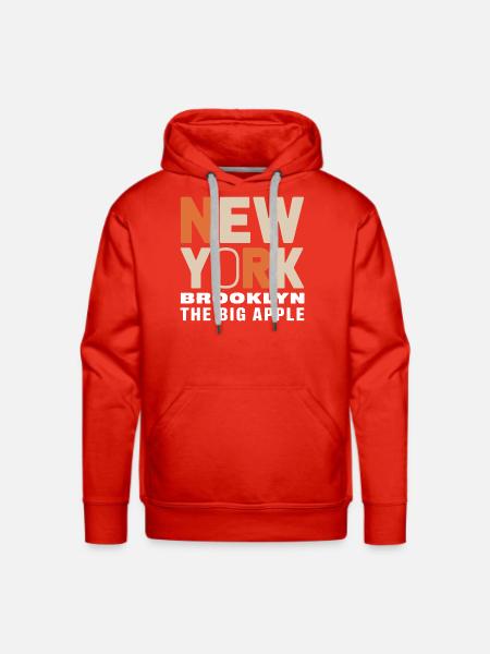 New York Brooklyn - The Big Apple Classic Design - Men's Premium Hoodie - red