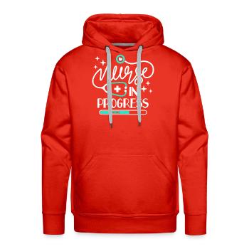 Nurse in Progress T Shirt Nursing Student Future  - Men's Premium Hoodie - red - Front - Liam (192cm)