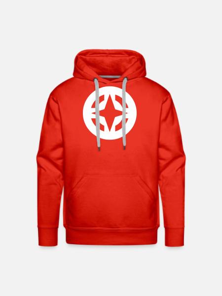 Compass Star Circular Emblem - Men's Premium Hoodie - red