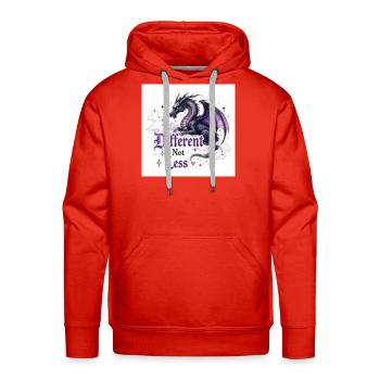 Different Not Less Dragon - Men's Premium Hoodie - red - Front - Liam (192cm)