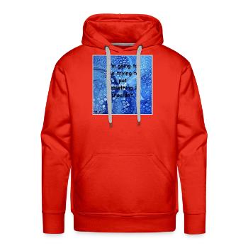 Blue Marble Dare: Die Trying to Pet - Men's Premium Hoodie - red - Front - Liam (192cm)