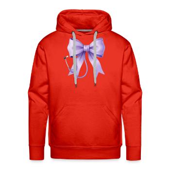 Purple Medical Bow Stethoscope - Men's Premium Hoodie - red - Front - Liam (192cm)