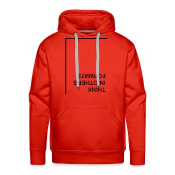 Think in others formats - Men's Premium Hoodie - red - Front - Liam (192cm)