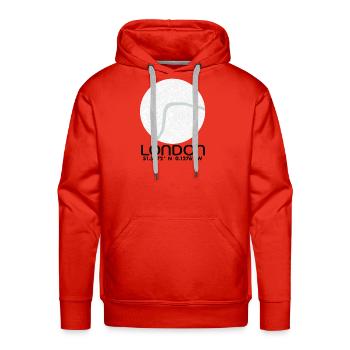 London Circular Map Silhouette - Men's Premium Hoodie - red - Front - Liam (192cm)