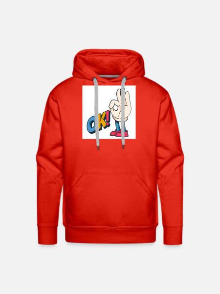 Hand Gesture OK with Bold Text - Men's Premium Hoodie - red