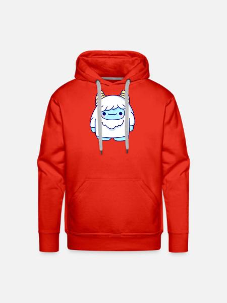 Cute Cryptid Yeti - Men's Premium Hoodie - red
