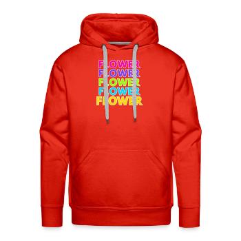 Rainbow Flower Repeat - Men's Premium Hoodie - red - Front - Liam (192cm)
