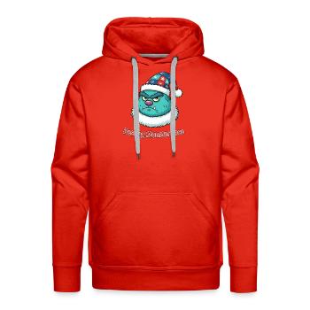 Resting Monster Santa Face - Men's Premium Hoodie - red - Front - Liam (192cm)