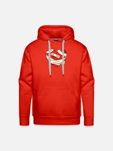 Healing Heart - Men's Premium Hoodie - red