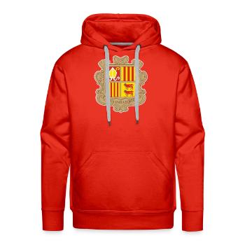 Andorran Coat of Arms - Men's Premium Hoodie - red - Front - Liam (192cm)