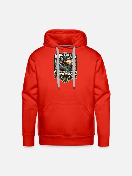 Blue Collar Strong  - Men's Premium Hoodie - red